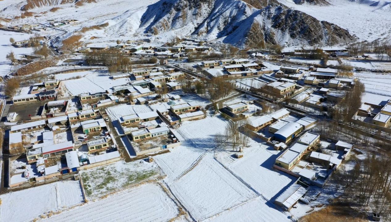 雪后村莊宛如油墨畫。莫佳寅 先宮攝