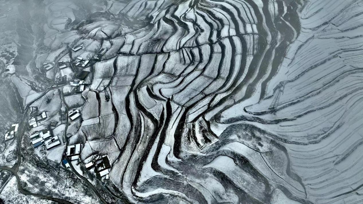 雪后的化隆美景猶如水墨畫。李玉峰攝