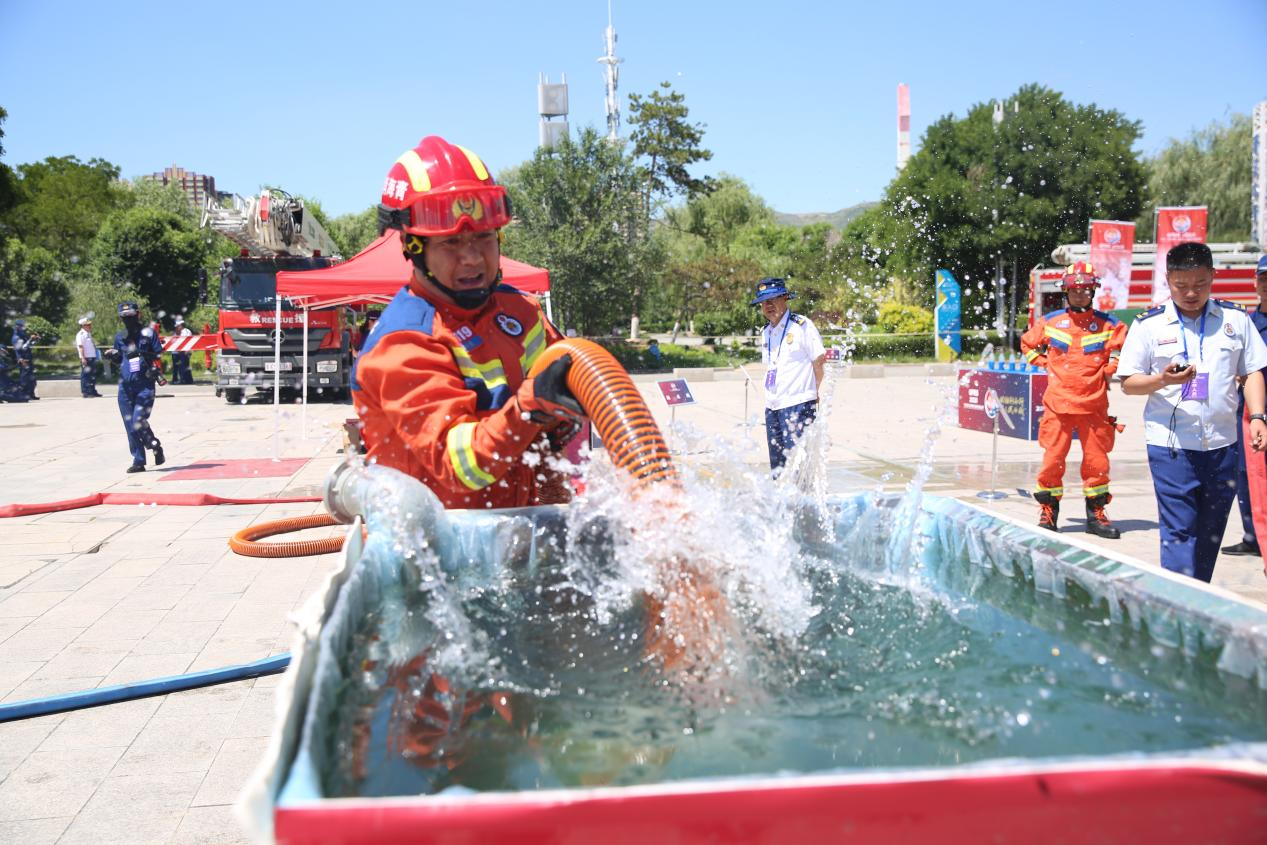 比賽現(xiàn)場。青海消防救援總隊供圖