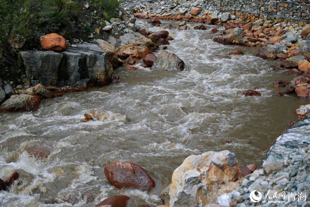 祁連山國家公園內(nèi)湍急的河流。人民網(wǎng) 陳明菊攝