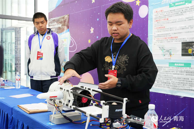 參賽學(xué)生講解參賽作品。人民網(wǎng)記者 張莉萍攝