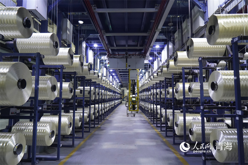 中復(fù)神鷹碳纖維西寧有限公司碳纖維生產(chǎn)線。 人民網(wǎng)記者 張莉萍攝