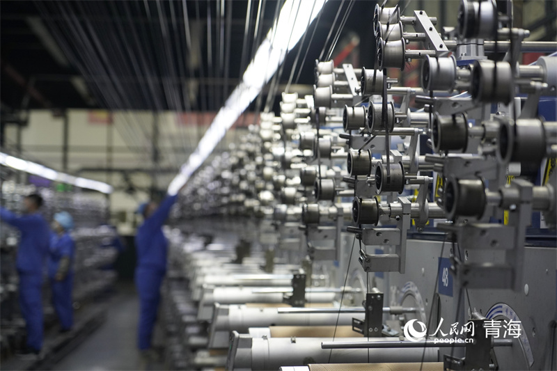 中復(fù)神鷹碳纖維西寧有限公司碳纖維生產(chǎn)線。 人民網(wǎng)記者 張莉萍攝