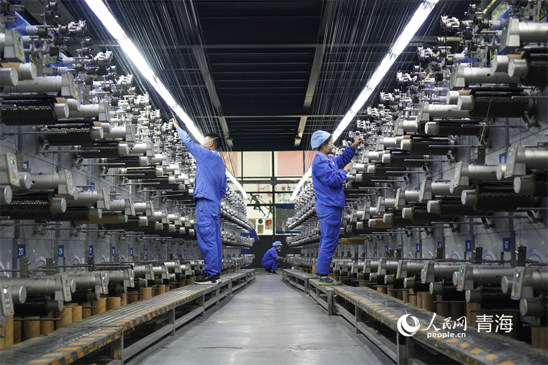 中復(fù)神鷹碳纖維西寧有限公司碳纖維生產(chǎn)線。 人民網(wǎng)記者 張莉萍攝