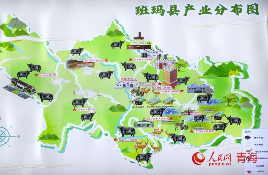 班瑪縣鄉(xiāng)村振興產(chǎn)業(yè)分布圖。人民網(wǎng)記者 甘海瓊攝